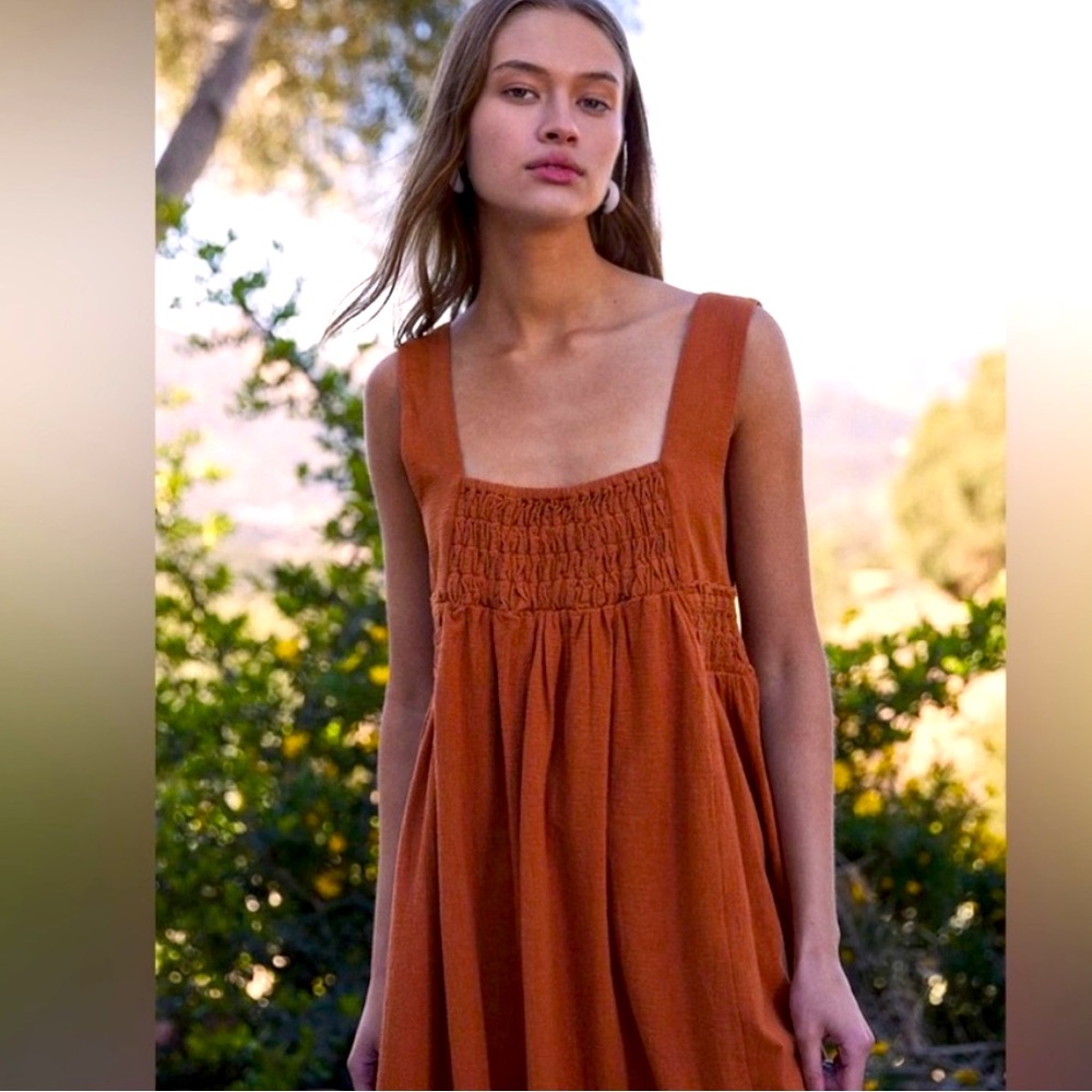 BOHO Beauty! FREE PEOPLE DELPHINE MIDI DRESS IN SIENNA